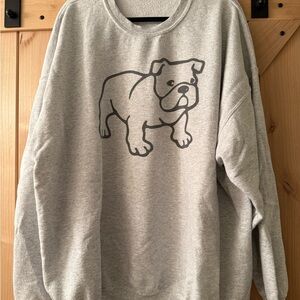 Gildan Gray Bulldog Line Art Sweatshirt